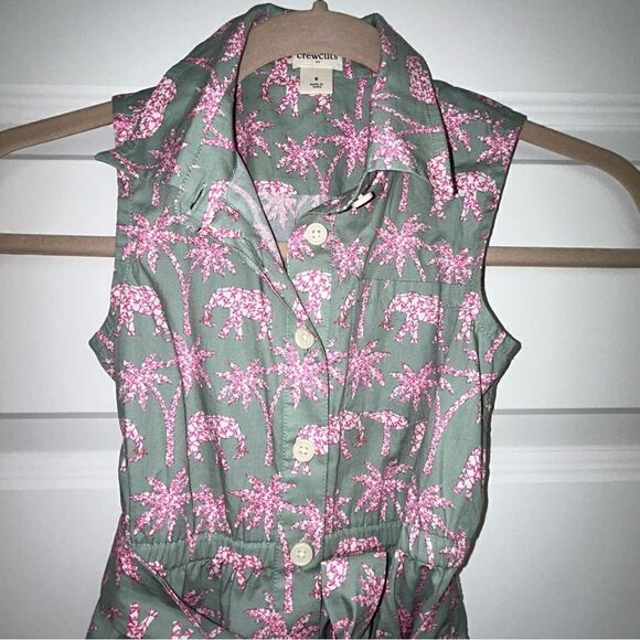 J.Crew Crewcuts Girls Elephant Print Sleeveless Shirt Dress - Picture 5 of 5